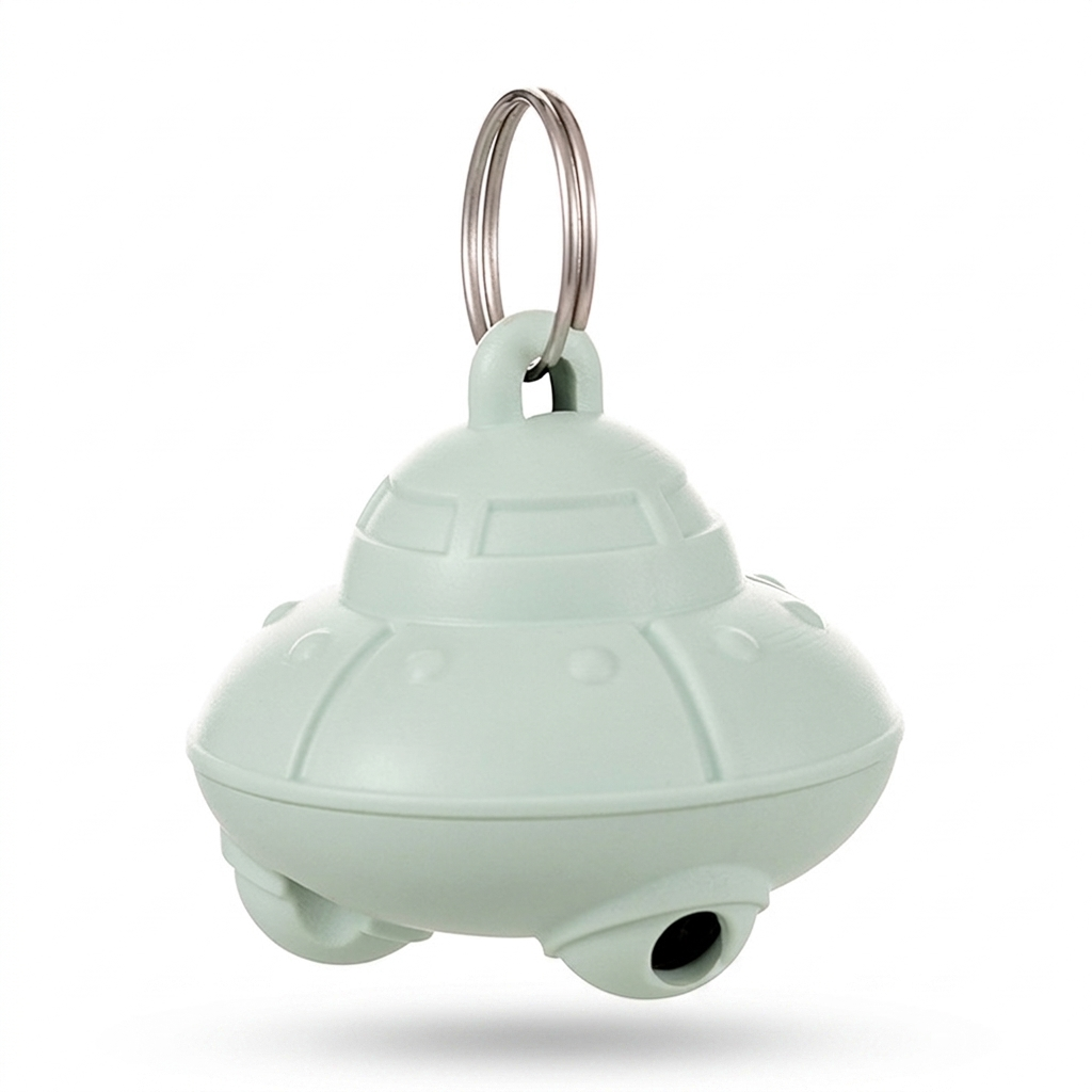 Laser Chase Collar — mint green UFO pendant studio hero shot